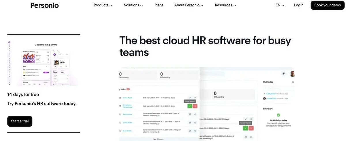 Personio website screen
