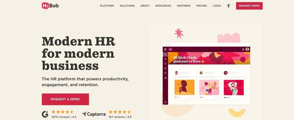 HiBob website screen