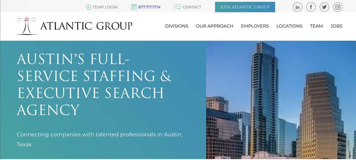 Atlantic Group website screen. testimonial
